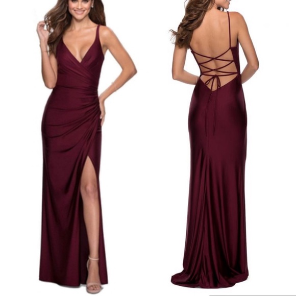 La Femme Dresses & Skirts - La Femme 28421 Strappy Open Back Sheath Dress 6